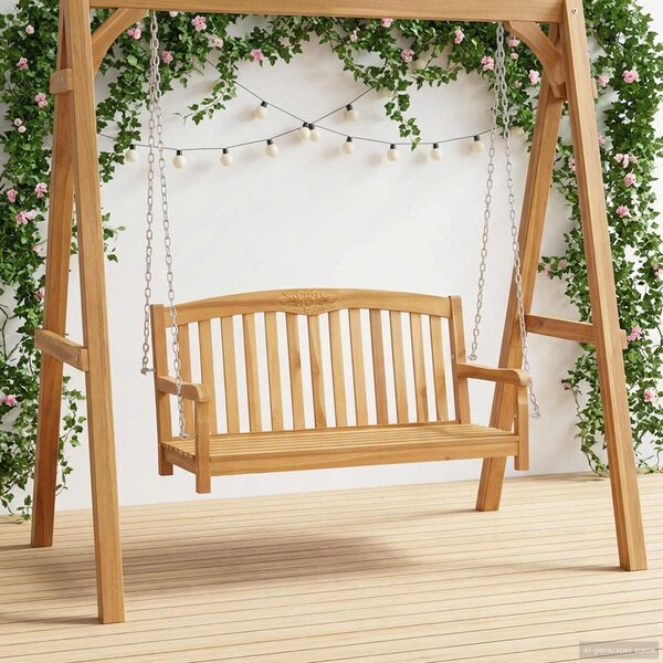 VidaXL Hinta Pad 114 x 61 x 61,5 cm Tömör Teakfa Természetes