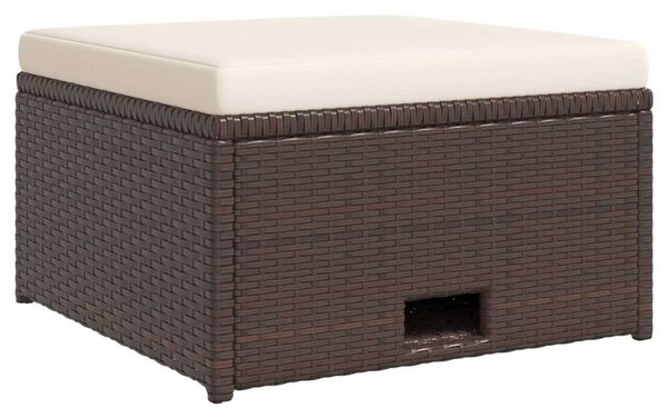 VidaXL 4-részes barna polyrattan kerti bútorszett párnákkal