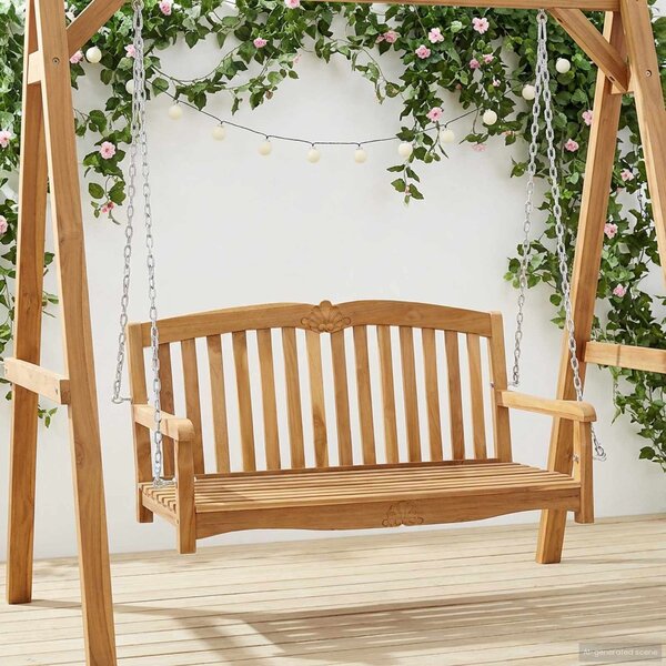 VidaXL Hinta Pad Természetes 114 x 60 x 60,5 cm Tömör Teakfa