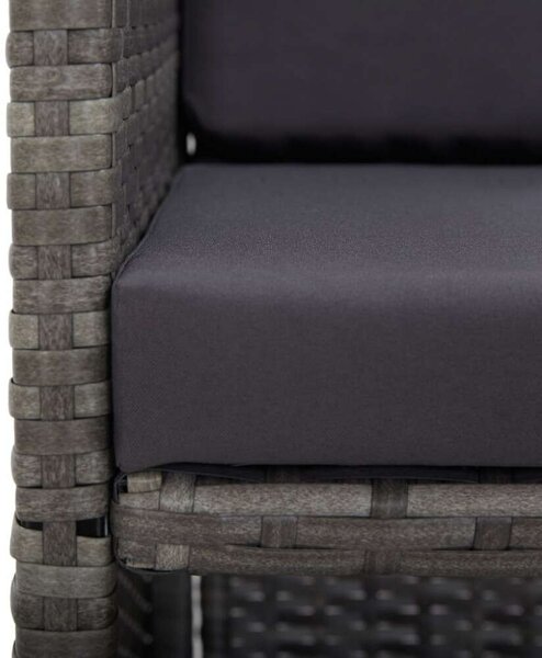 VidaXL 17 részes szürke polyrattan kültéri étkezőgarnitúra párnákkal