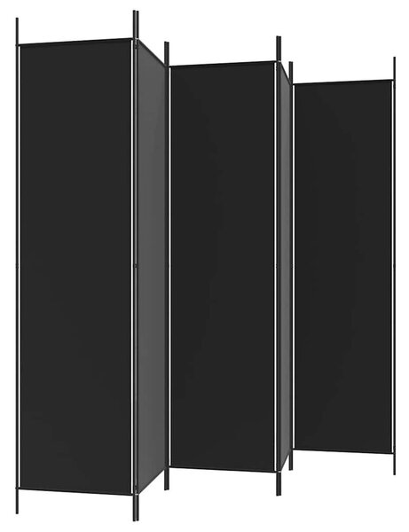 5 paneles fekete szövet térelválasztó 250x200 cm