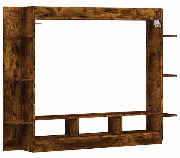 Füstös tölgy színű szerelt fa TV-szekrény 152x22x113 cm