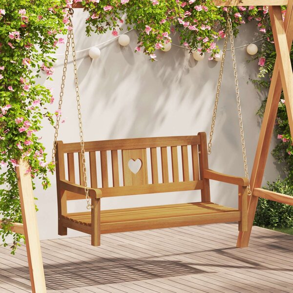 VidaXL Kerti hinta pad Természetes 110 x 56 x 58 cm Tömör Akácfa