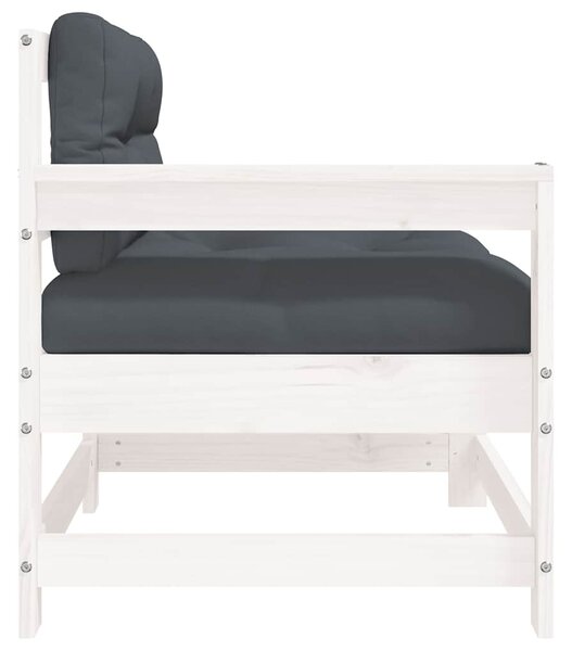 Fehér tömör fenyőfa kerti szék párnával