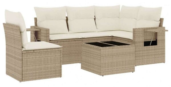 VidaXL Polyrattan Kerti Ülőgarnitúra - 6 részes - Bézs