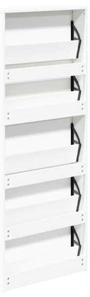 Fehér 5 szintes tükrös cipőszekrény 63 x 17 x 169,5 cm