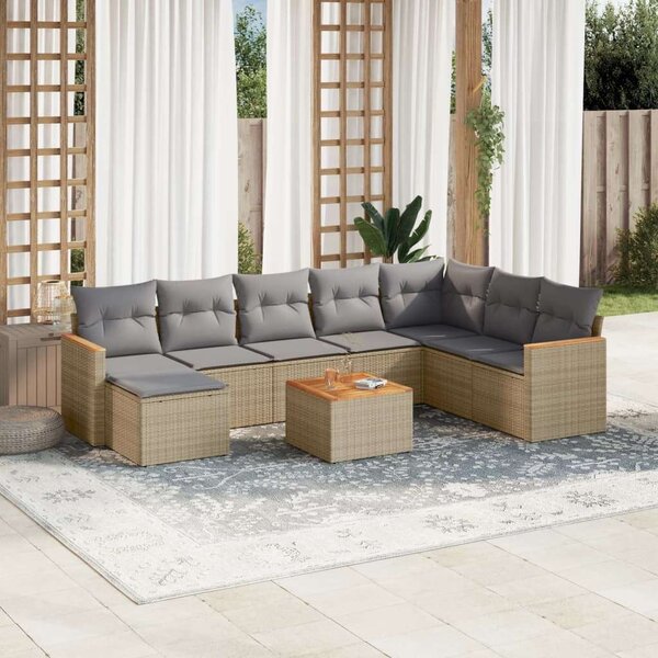 VidaXL Polyrattan Kerti Ülőgarnitúra - 9 részes