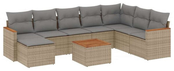 VidaXL Polyrattan Kerti Ülőgarnitúra - 9 részes
