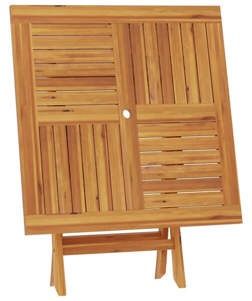 Összecsukható tömör tíkfa kerti asztal 85 x 85 x 76 cm