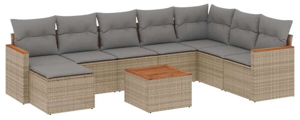 VidaXL Polyrattan Kerti Ülőgarnitúra - 9 részes