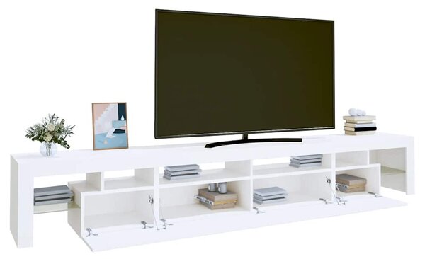 Fehér TV-szekrény LED-lámpákkal 260x36,5x40 cm
