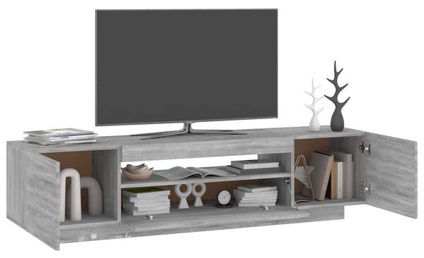 Szürke sonoma színű TV-szekrény LED-lámpákkal 160x35x40 cm