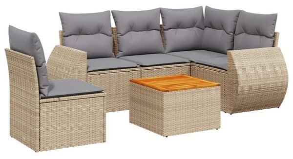 VidaXL Polyrattan Kerti Ülőgarnitúra - 6 részes - Bézs
