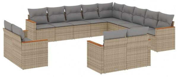 VidaXL Polyrattan Kerti Ülőgarnitúra - 13 részes - Bézs