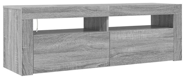 Szürke sonoma színű TV-szekrény LED-lámpákkal 120 x 35 x 40 cm