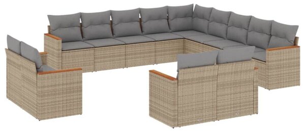 VidaXL Polyrattan Kerti Ülőgarnitúra - 13 részes - Bézs