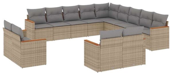 VidaXL Polyrattan Kerti Ülőgarnitúra - 13 részes - Bézs