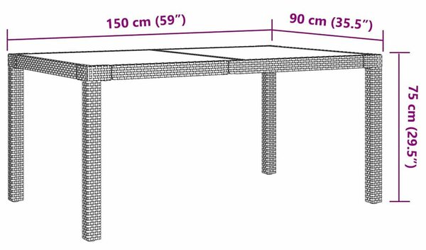 VidaXL Kültéri Étkezőgarnitúra - 7 részes - Fekete/Szürke