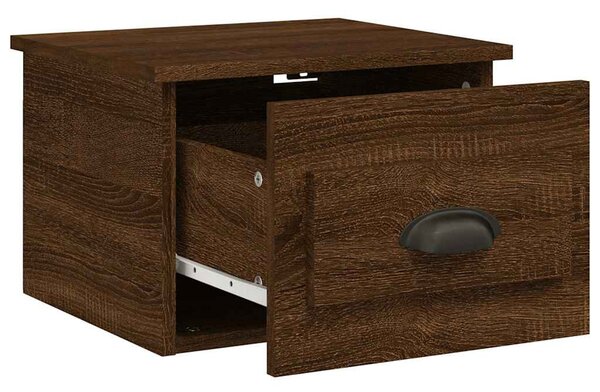 2db barna tölgyszínű falra szerelhető éjjeliszekrény 41,5x36x28