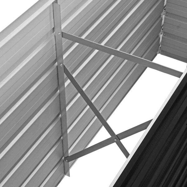 Antracitszürke horganyzott acél kerti magaságyás 160x40x77 cm