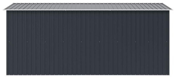 Antracitszürke fém kerti fészer 257 x 392 x 181 cm