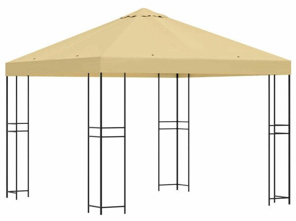 VidaXL Pavilon 3 x 3 m Krémszínű Poliészter és acél 190 gsm