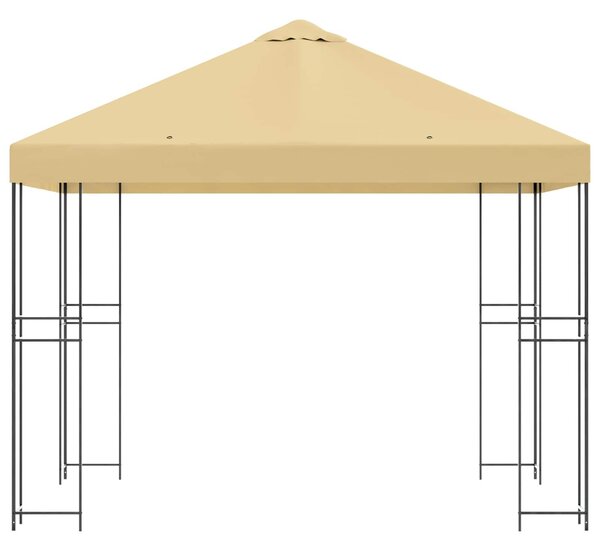 VidaXL Pavilon 3 x 3 m Krémszínű Poliészter és acél 190 gsm
