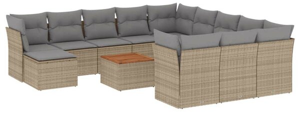 VidaXL Polyrattan Kerti Ülőgarnitúra - 13 részes - Bézs