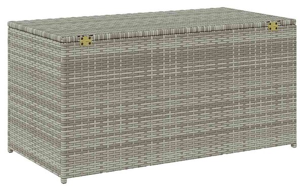 Szürke polyrattan kerti tárolóláda 100 x 50 x 50 cm