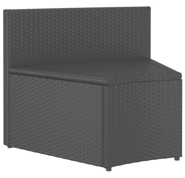 VidaXL 9 részes fekete polyrattan kerti kanapészett párnákkal