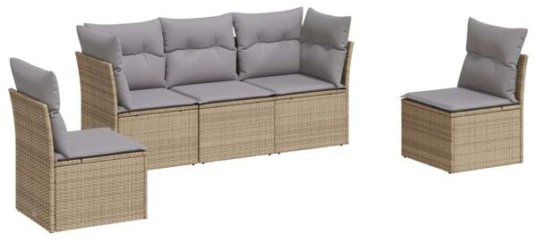 VidaXL Polyrattan Kerti Ülőgarnitúra - 5 részes - Bézs