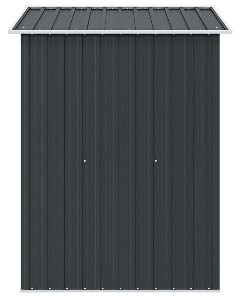 Antracitszürke acél kerti fészer 204 x 132 x 186 cm