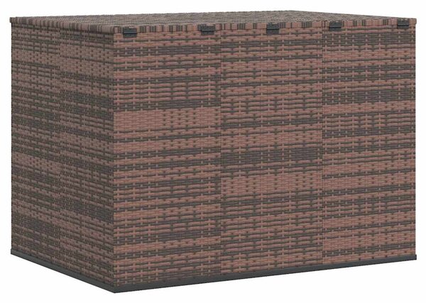 Barna polyrattan kerti párnatartó doboz 145 x 100 x 103 cm