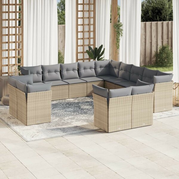 VidaXL Polyrattan Kerti Ülőgarnitúra - Bézs - 13 részes