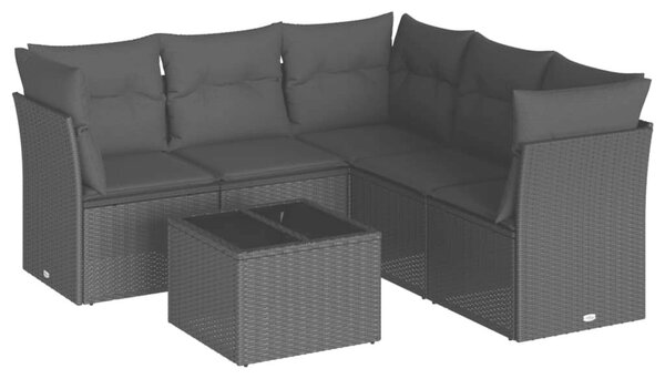 VidaXL Polyrattan Kerti Ülőgarnitúra - 6 részes - Fekete