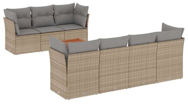 VidaXL Polyrattan Kerti Ülőgarnitúra - 8 részes, Bézs