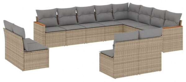 VidaXL Polyrattan Kerti Ülőgarnitúra - 12 részes - Bézs