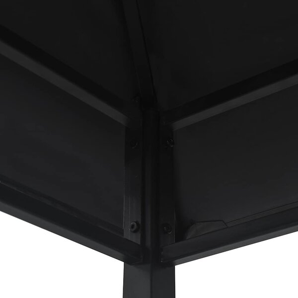 Antracitszürke acél grillpavilon 240 x 150 x 255 cm