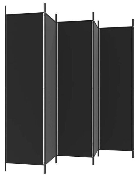 6 paneles fekete szövet térelválasztó 300x200 cm