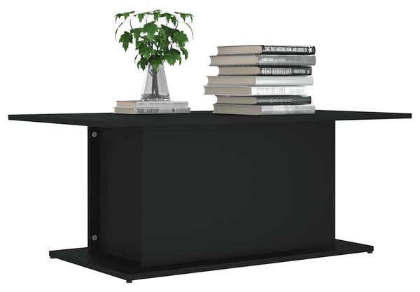 Fekete szerelt fa dohányzóasztal 102x55,5x40 cm