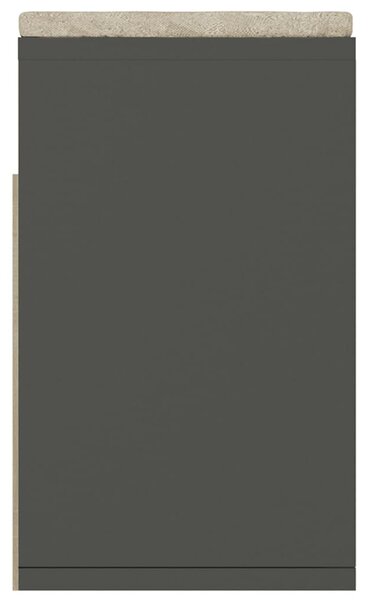 Szürke szerelt fa cipőtároló pad párnával 104 x 30 x 49 cm