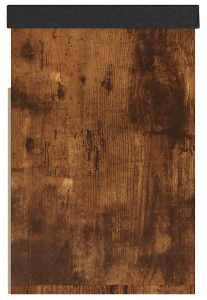 Füstös tölgy szerelt fa cipőtároló pad párnával 80 x 30 x 47 cm