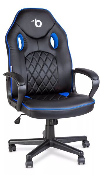 Gamer szék karfával - fekete / kék - 71 x 53 cm / 53 x 47 cm