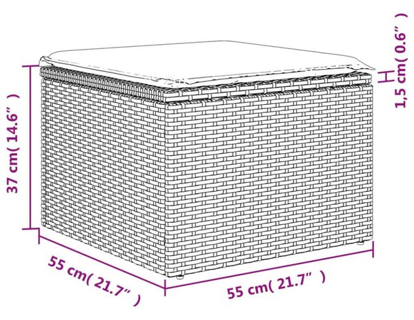 VidaXL Polyrattan Kerti Ülőgarnitúra - 7 részes - Bézs