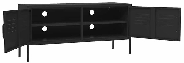 Fekete acél TV-szekrény 105 x 35 x 50 cm