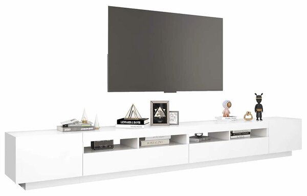 Fehér TV-szekrény LED-lámpákkal 300 x 35 x 40 cm