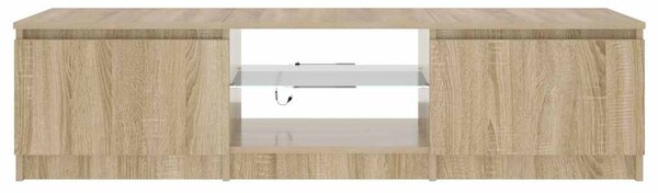 Füstös tölgy színű TV-szekrény LED-ekkel 140 x 40 x 36 cm
