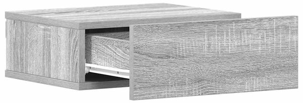 2 db szürke-sonoma szerelt fa függő éjjeliszekrény 40x30x15 cm