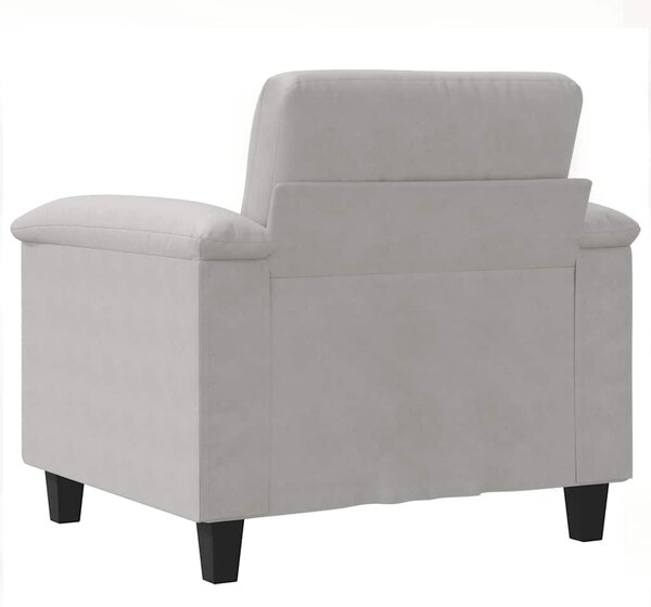 Világosszürke mikroszálas szövet kanapéfotel 60 cm