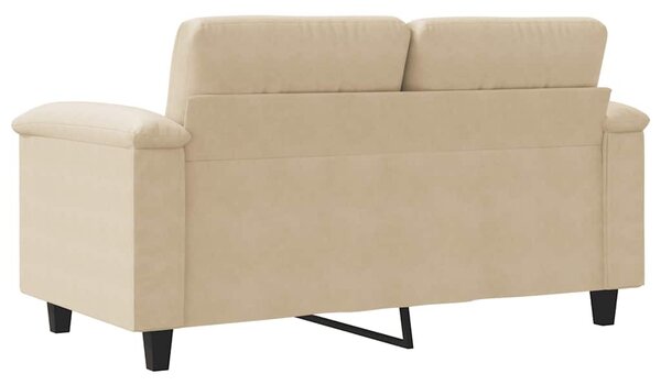 Kétszemélyes krémszínű mikroszálas szövetkanapé 120 cm